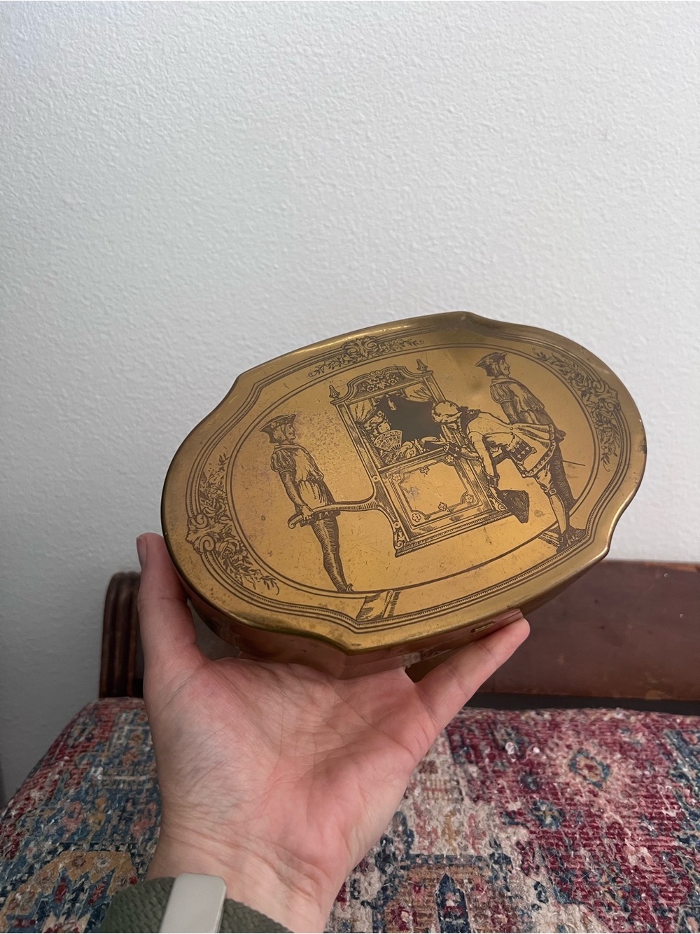 Vintage Brass Schrafft’s Boston, MA Trinket Box/Candy Tin